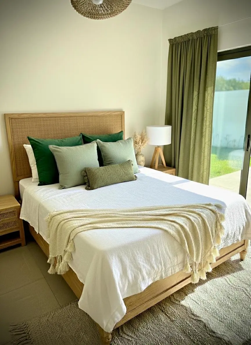 Bedroom interior of a three-bedroom villa at AUREA Grand Gaube